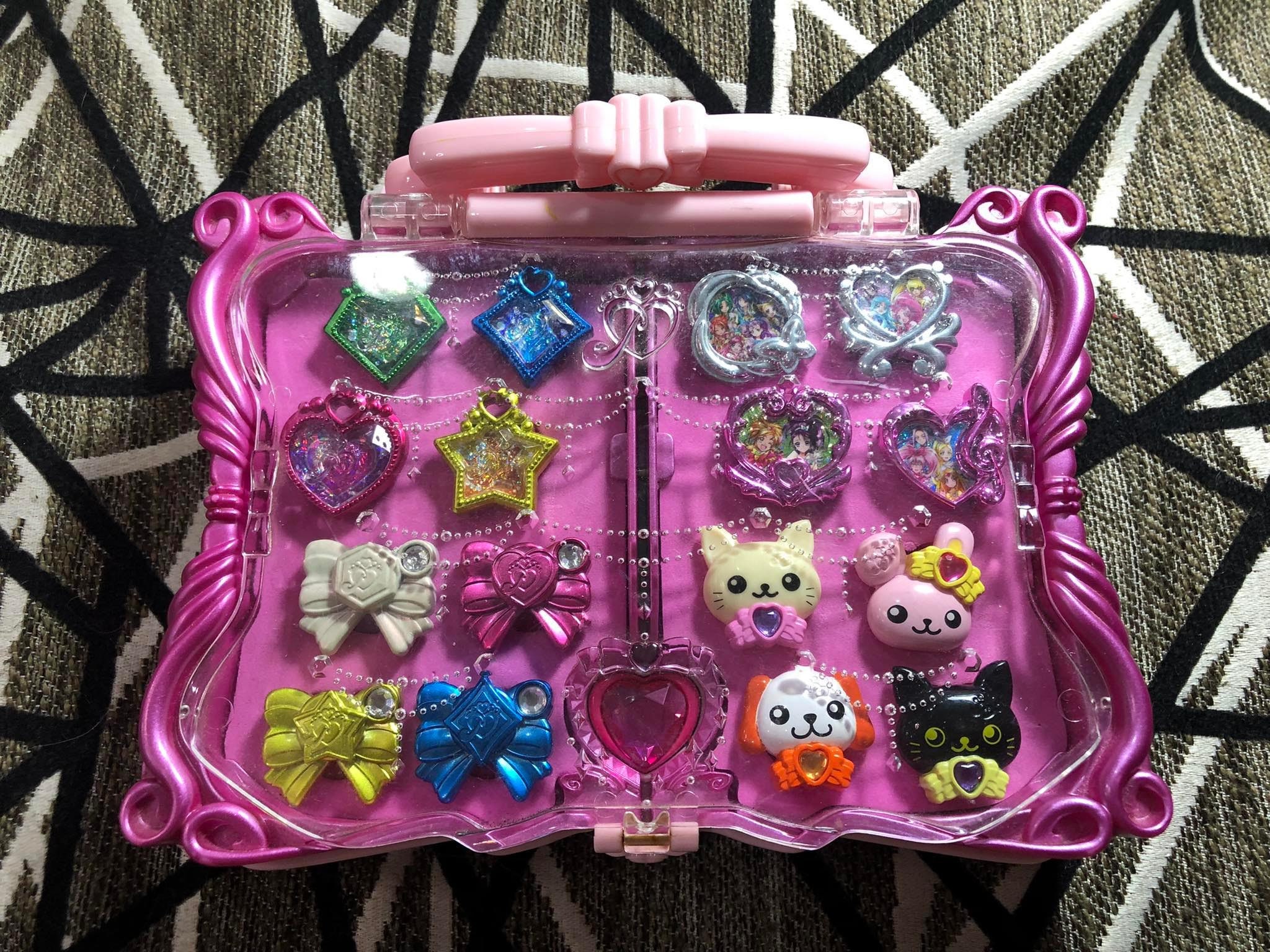 Glitter force Smile Precure Girls Toy Set Pact Compact Charm Decor