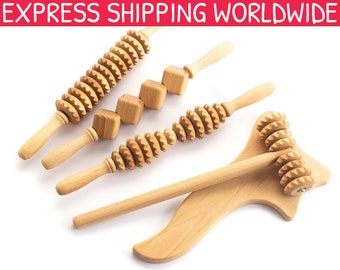 Massage Tools Set No. 1 - Whole set for Anti Cellulite Maderotherapy - Wooden - Wood therapy - Maderoterapia