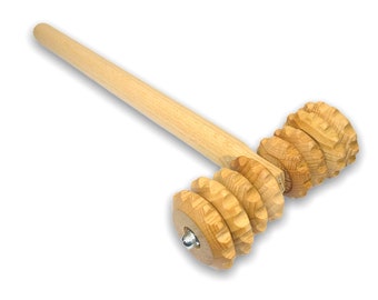 Outil de massage T-Roller - Anti Cellulite T-Massager pour maderothérapie - Bois - Thérapie en bois - Maderoterapia