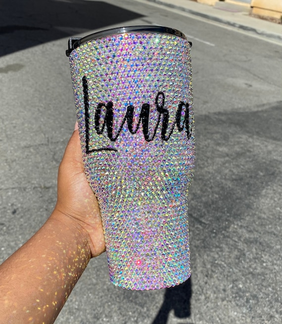 40oz Custom Personalized Bling Stainless Steel Insulated Tumbler | Bling  Tumbler | Custom Cold Cup
