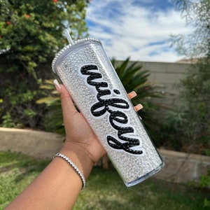 Wifey Bling Sparkle Tumbler|Custom Tumbler|Bridal Cup|Bride Cup|Wedding Bling Tumbler|Wifey Cup|Bride Gift|Bridesmaid Gift|Wedding Cup