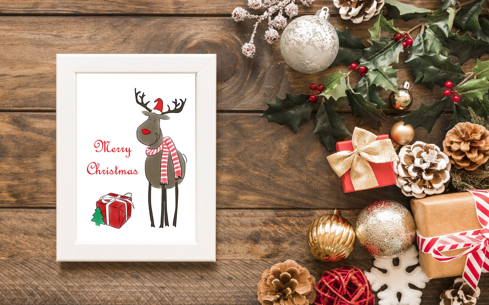 Merry Christmas wall art print digital download. Etsy