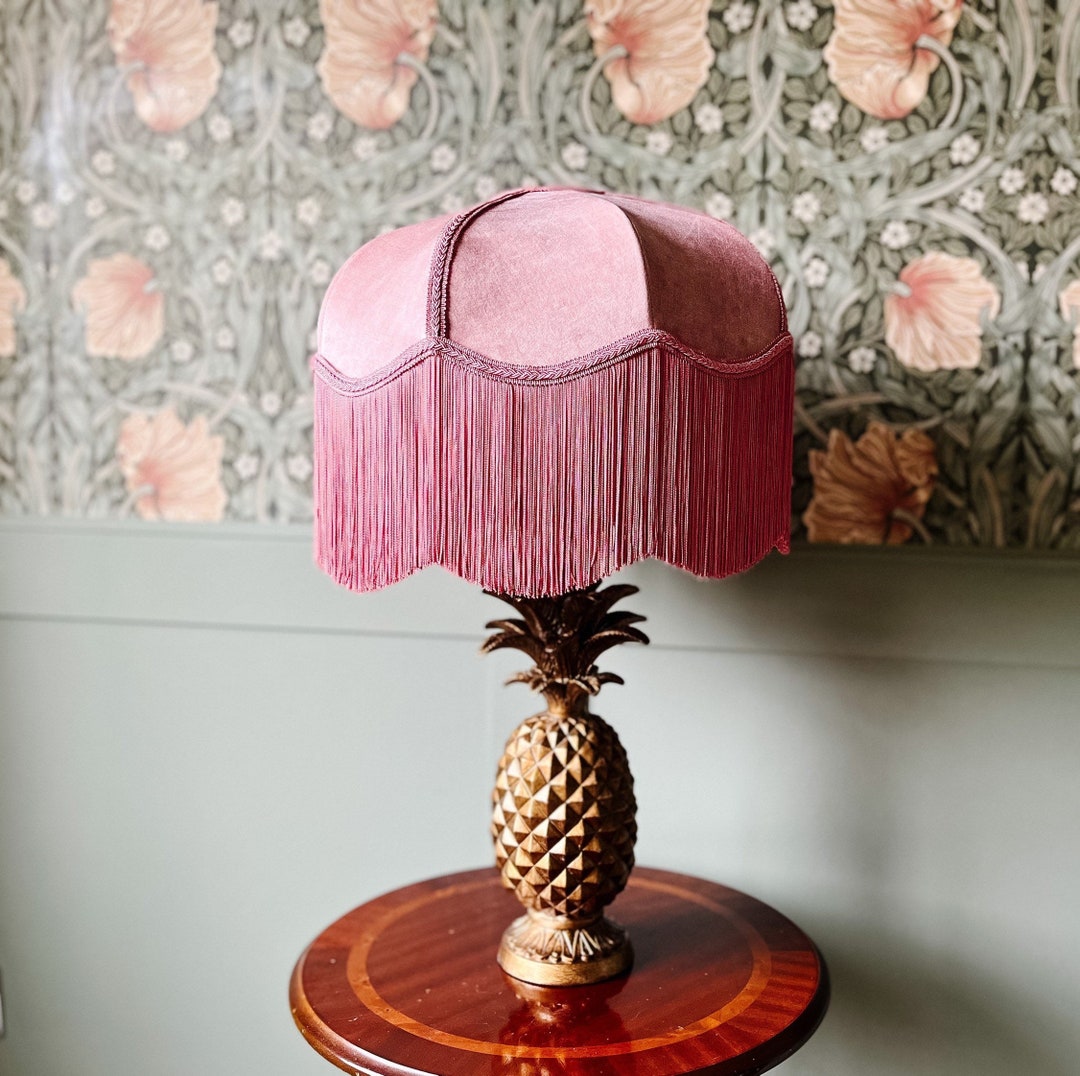 Pink Victorian Fringed Lampshade Vintage Tassel Light - Etsy UK