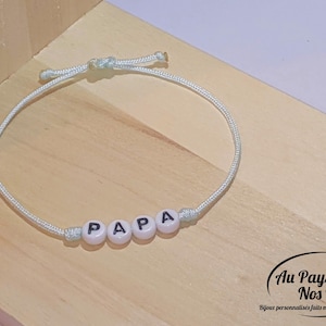 Pulsera de cordón y cuentas personalizable • Pulsera de apodo ajustable para hombres
