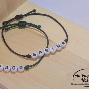 Pulsera de cordón y cuentas personalizable • Pulsera ajustable para niños