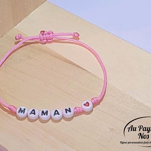 Pulsera de cordón personalizable para mujer • Regalo para niñas • Anuncio de hermana mayor • Solicitud de madrina