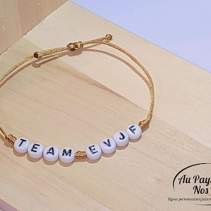 Pulsera de cordón personalizable del equipo EVJF • Dama de honor • Testigo • Invitada de boda