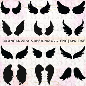 Angel Wings Svg, Angel Wings Silhouette, Wings Svg, Angel Wings Clipart, Angel Wings Png, Memorial Wings Svg