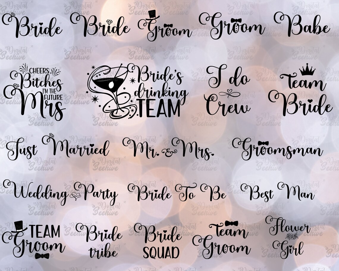 Wedding Svg Bride Svg Team Bride Svg Wedding Party Svg Mr - Etsy