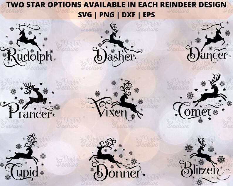 Download Reindeer Names Svg Reindeer Svg Reindeer Christmas Svg | Etsy