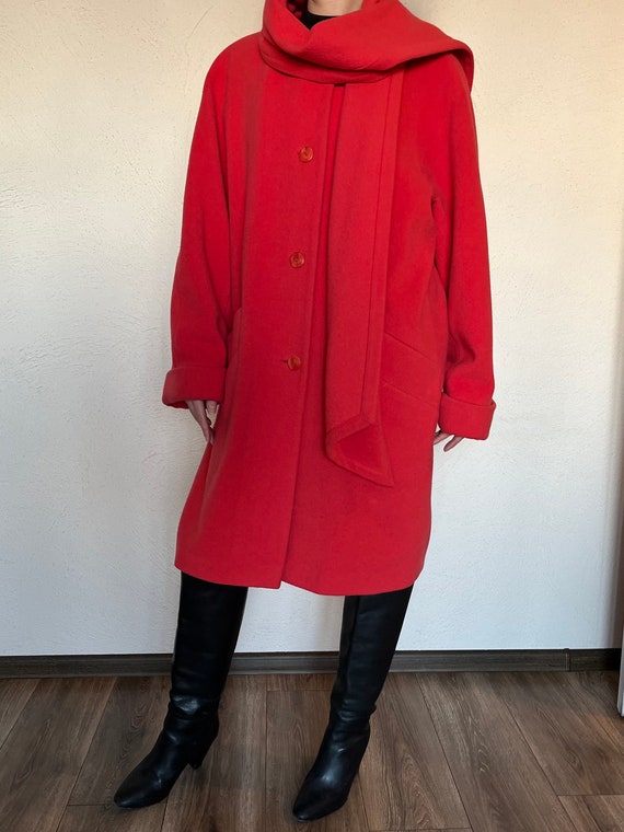 Vintage noname abrigo naranja lana y cachemira tamaño Reino Unido