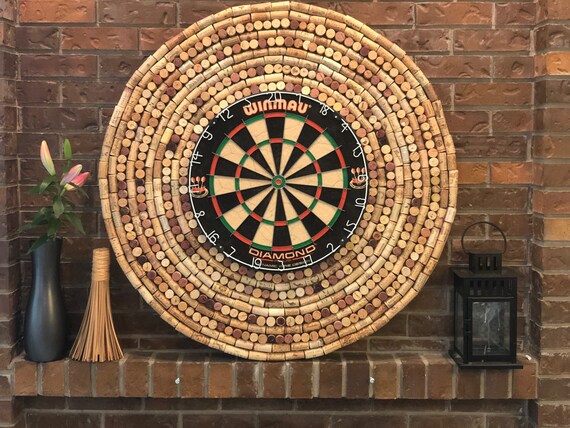 Circular Cork Background Dart Board - Etsy