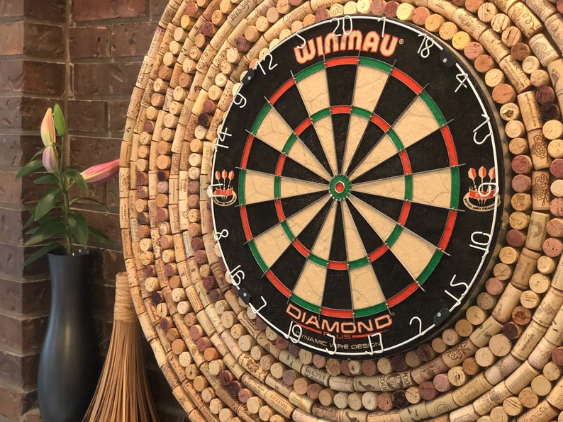 Circular Cork Background Dart Board Etsy