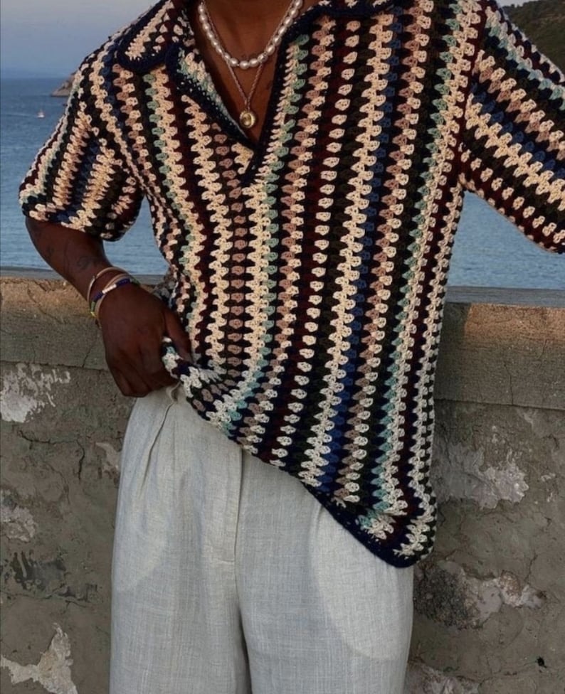 Handmade Crochet Shirt for Men Crochet Sweater Mens - Etsy