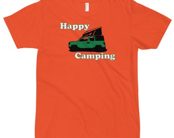 Honda Element Ecamper “Happy Camping” Custom T-shirt - Kiwi Green Version