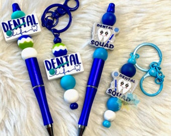 Beaded Dental Pen and Keychain sets