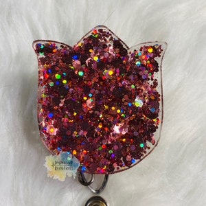 Tulip Rose Gold Badge Reel