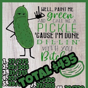 Malen Sie mich grün ... Pickle (435), Wählen Sie Ihren Preis, herunterladbare Bingo-Grafik