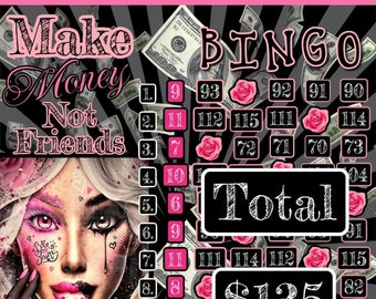 Make Money (135), In Every Row, Pick Your Prize, Downloadable Bingo Graphic