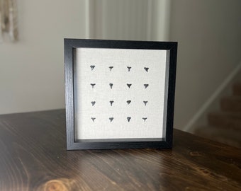 Fossilized Shark Teeth in a Wooden 9"x9" Shadow Box