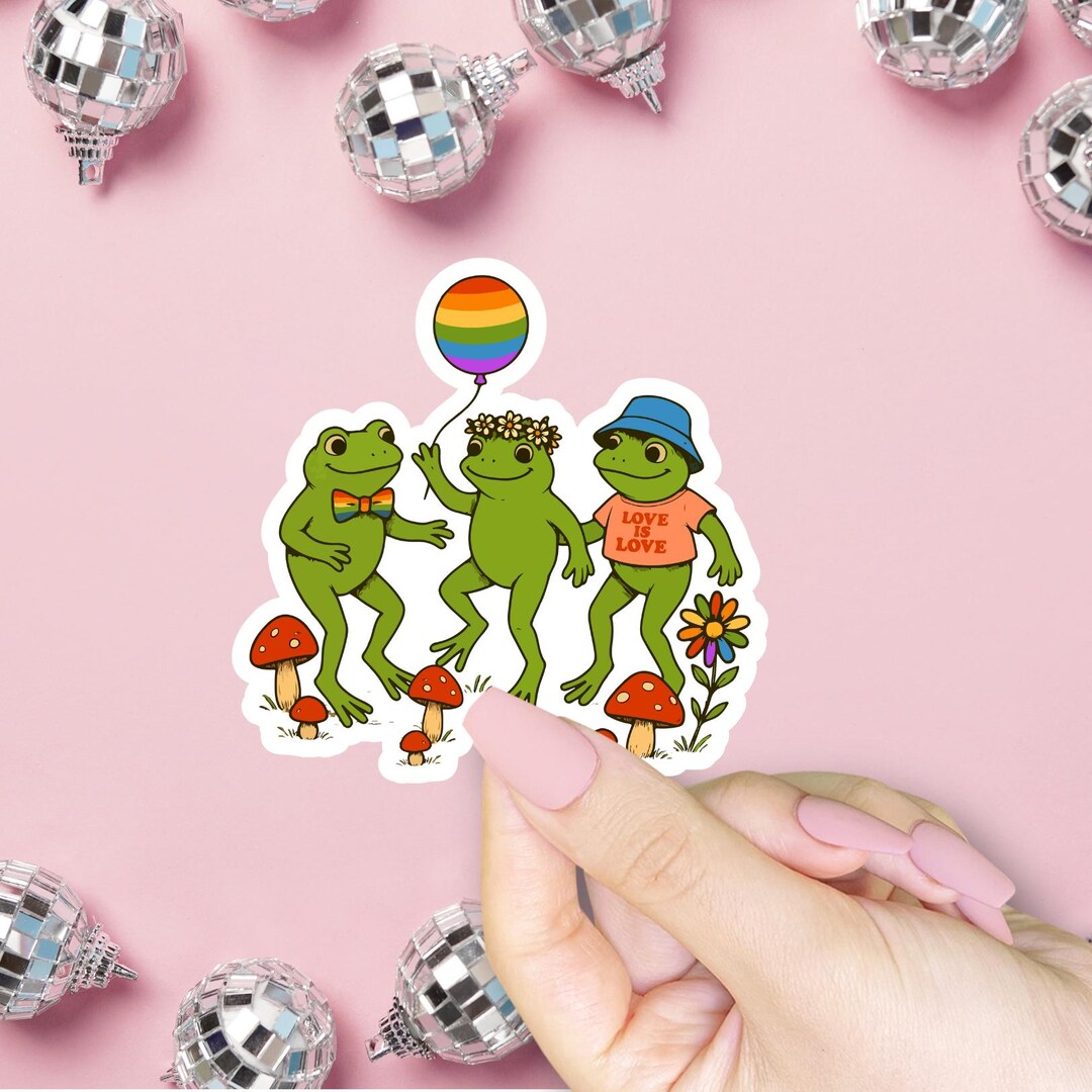 Pride Frogs Sticker, Lesbian Sapphic Bisexual, WLW, LGBTQ+ Safe Space ...
