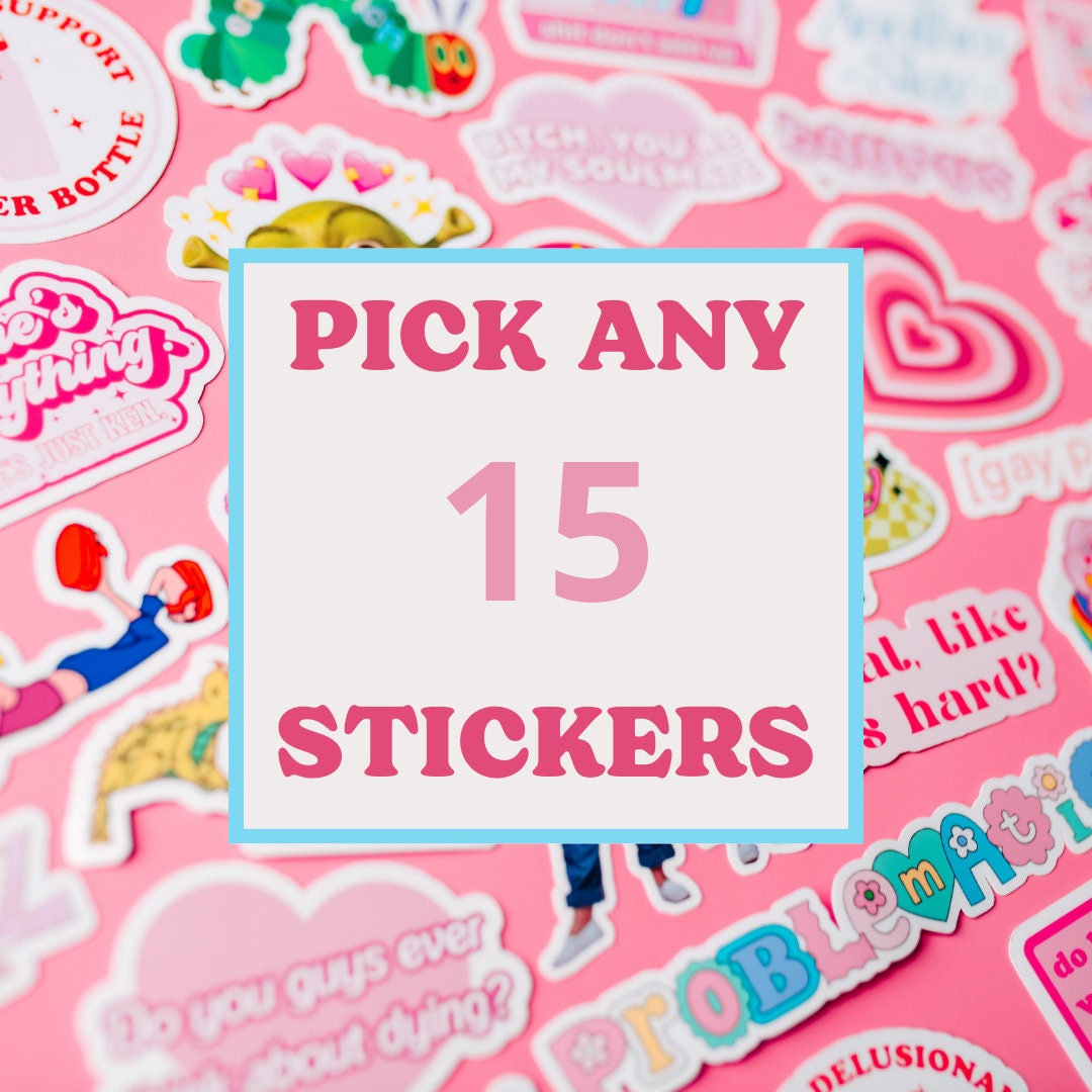 Pick Any 15 Stickers, Bundle Pack, Eat the Rich, Multiple Sticker Pack ...