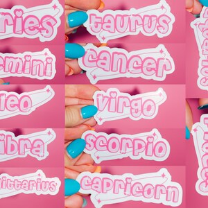 Sticker signe astrologique du zodiaque, astronomie, astrologie, Bélier Taureau Gémeaux Cancer Lion Vierge Balance Scorpion Sagittaire Capricorne Verseau Poissons