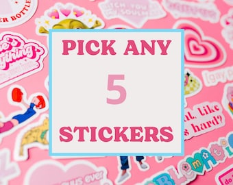 Pick Any 5 Stickers, Sticker Bundle Pack, Eat the Rich, Multiple sticker pack, Gen Z gift for her, Meme Sticker, Bundle and save, owala