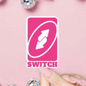 Sticker pour carte Switch Uno, Lesbienne saphique, Compatible LGBTQ+, Espace sûr, Bisexuel WLW, Égalité queer, Culture pop, Cadeau de la Saint-Valentin