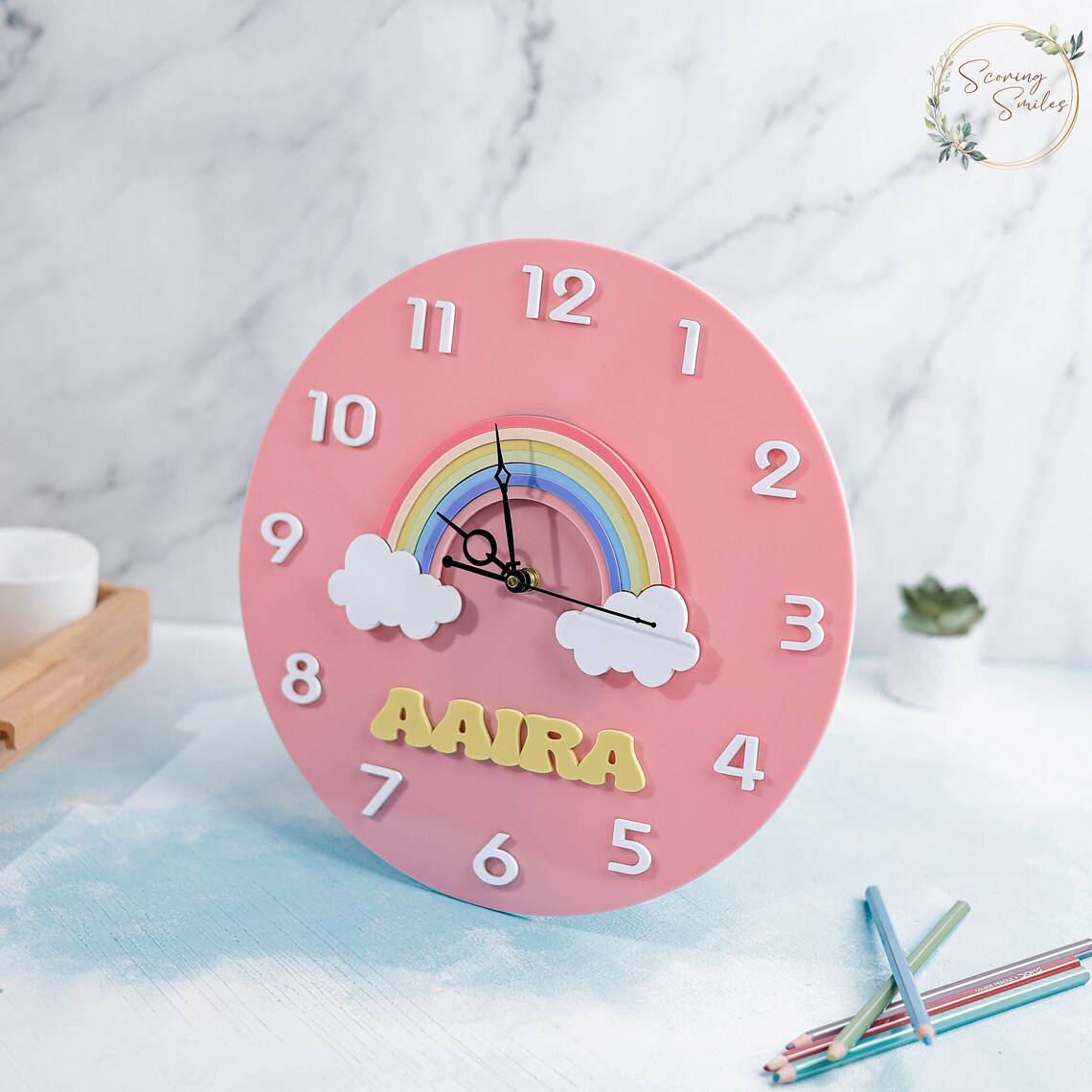 Personalized Baby Wall Clock • Nursery Decor • Baby Keepsake Gift • New ...