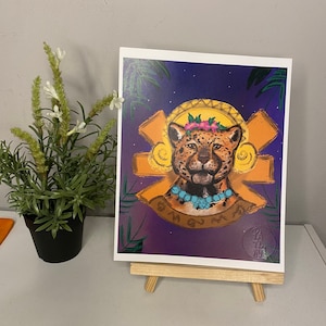 Ixchel jaguar mayan goddess print