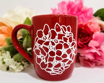 Forget Me Knot Mug. Royal Norfolk mug with Permanent Vinyl Decal Appliqué