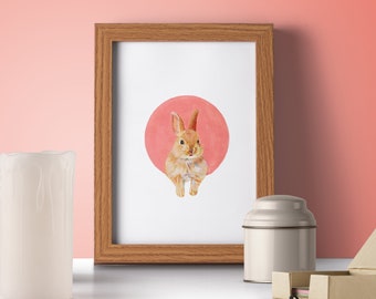 Original Guache Bunny Painting
