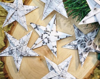 DIY Printable Origami Star Paper, 7 Pattern Pack for Instant Download