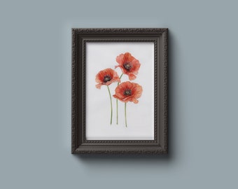 Remember Remember - Watercolor Painting of Poppies *Limited Edition Giclee Print*