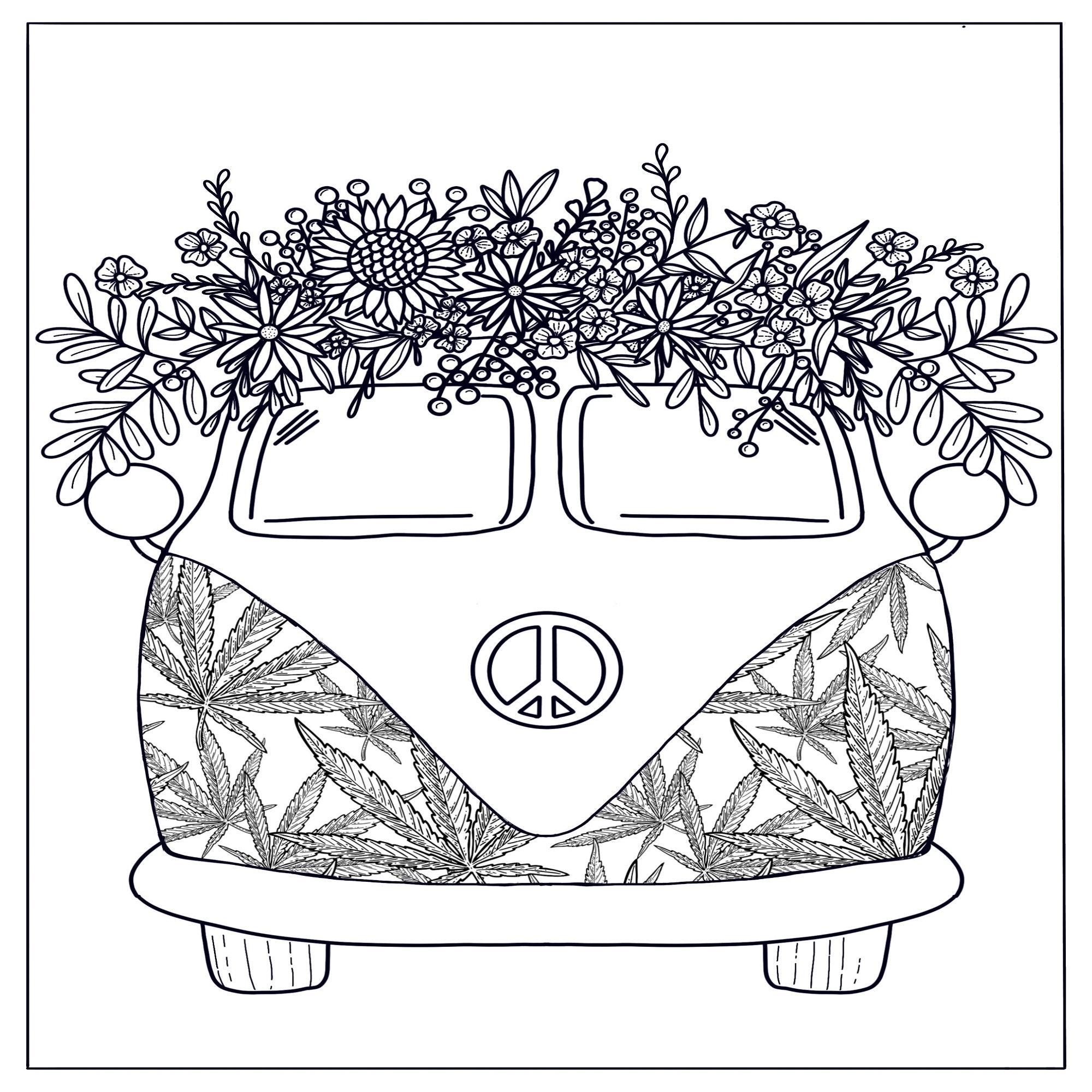 Adult Coloring Page, Party-bus420, Instant Download - Etsy Australia