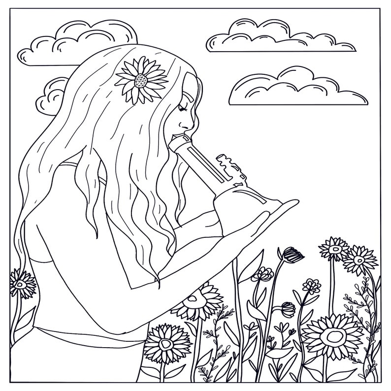 Stoner Coloring Page Girl flowers420 - Il 794xN.3577378260 Ib0f 