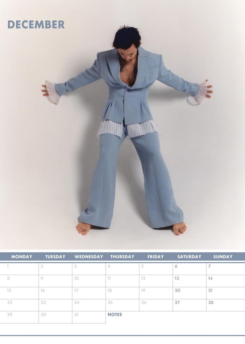 2025 Harry Styles Calendar A3 Size Etsy