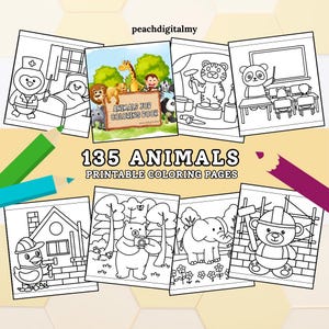 Animals Job Coloring Book | Coloring Sheets | Coloring Pages | Coloring Book for Kids | Fun Activity Book | Printable