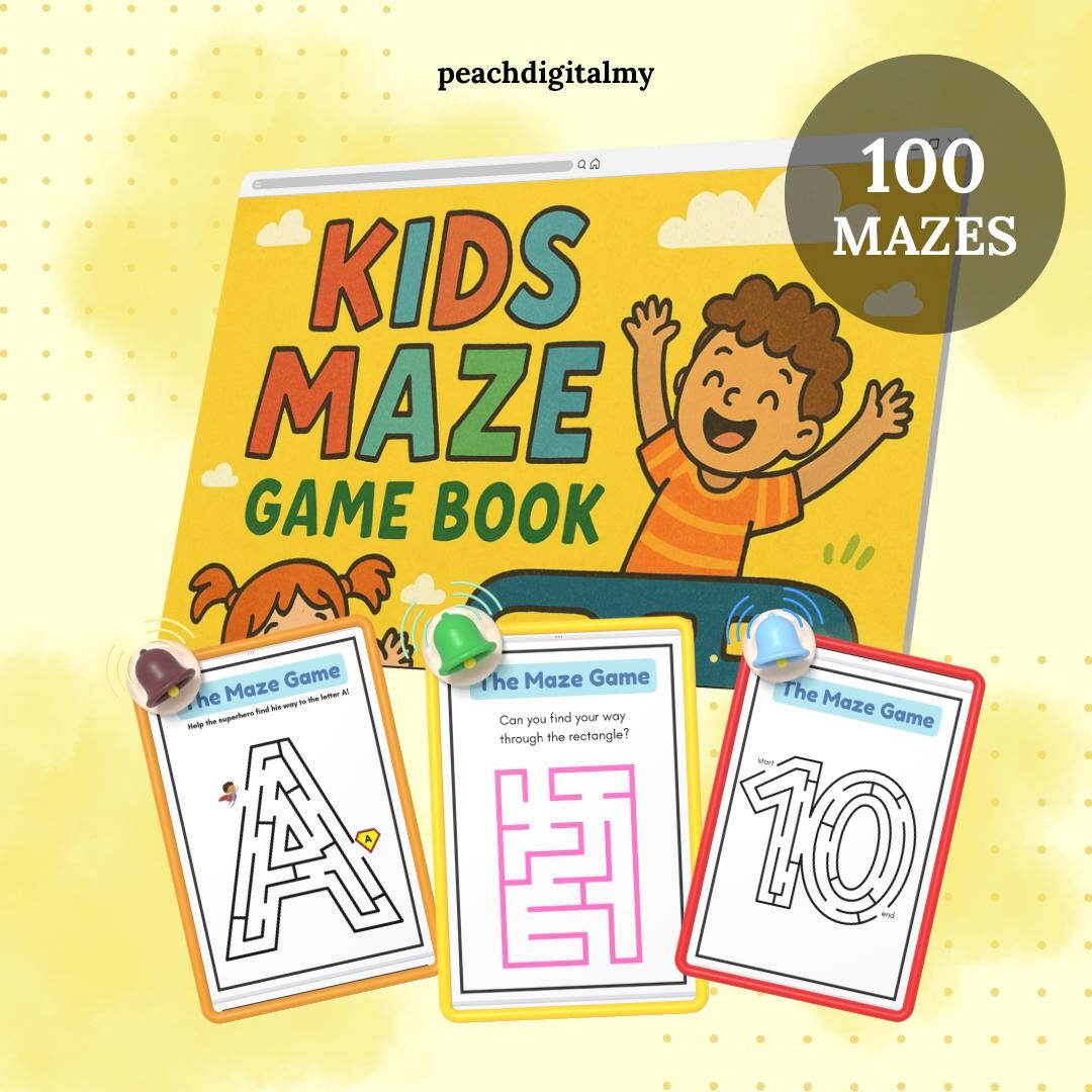 Kids Maze Game Book – Printable Activity for Kids | Fun Puzzle for ...