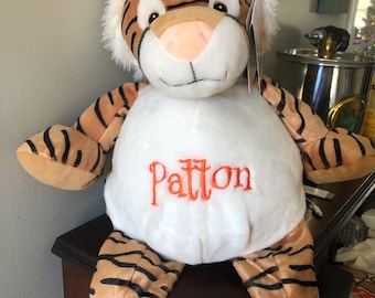 Stuffed Clemson Tiger with your child’s name.  Auburn Tiger. Go Tigers. Clemson Tigers.