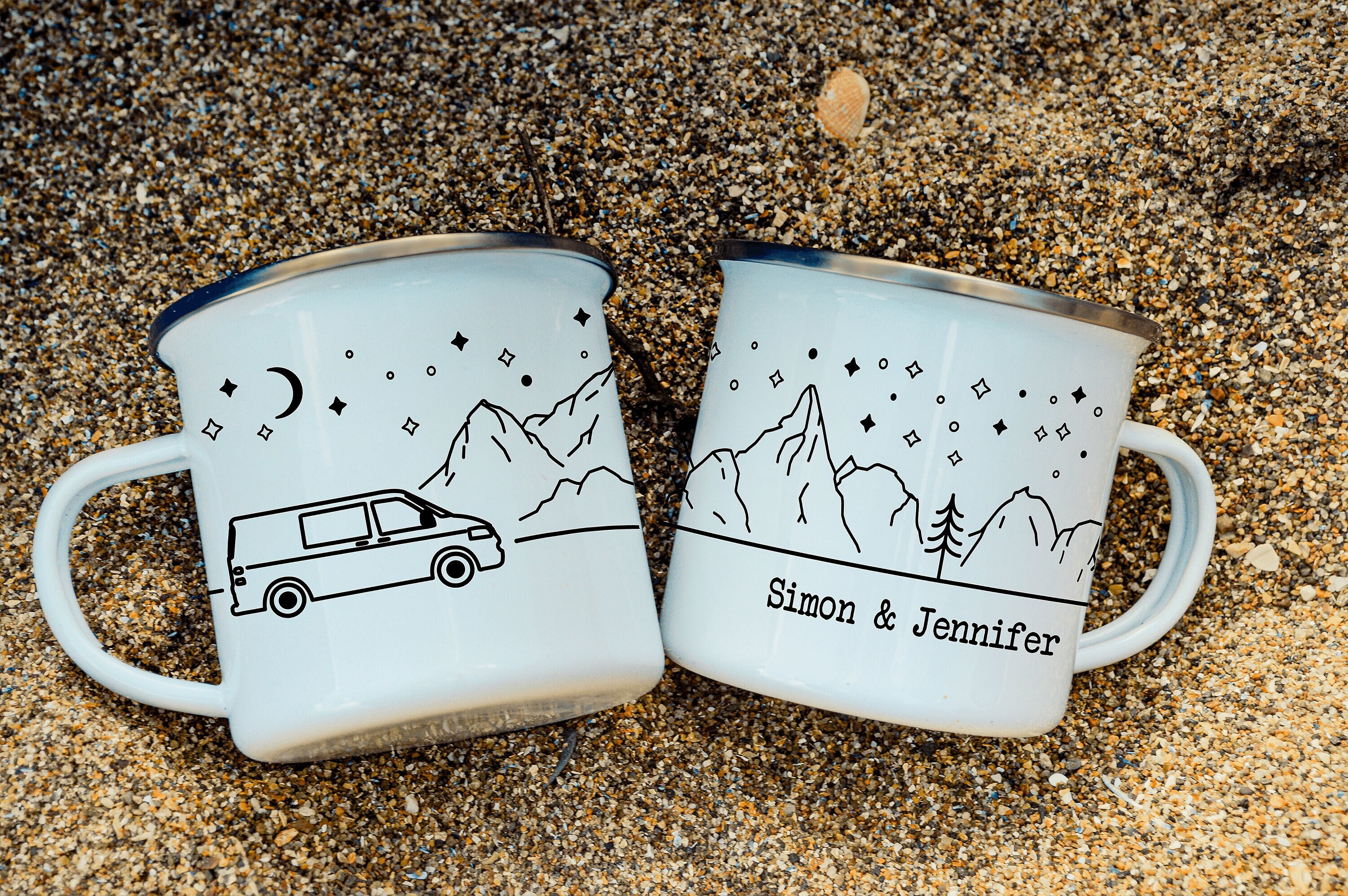 Personnalisé T5/T6 Vanlife Mug Campervan Enamel Camp Custom Camping Pour Couples Gift Rv Accessoires