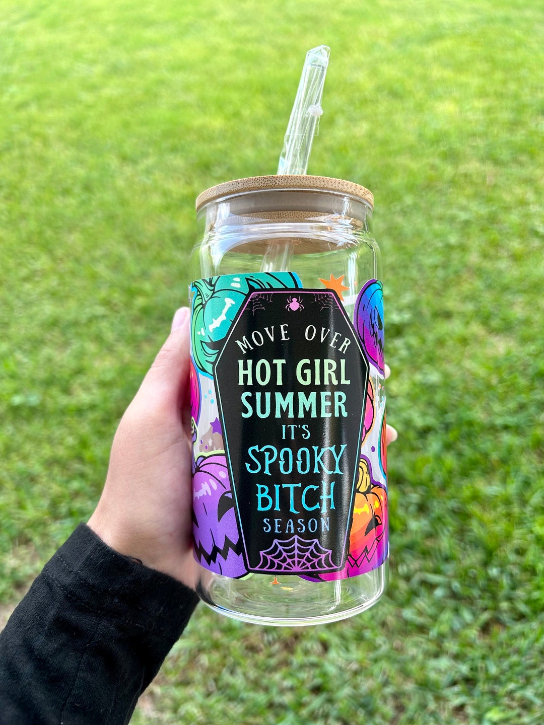 Spooky Themed Liberty Glass Cups// Handmade Glass Cups// Beer Etsy