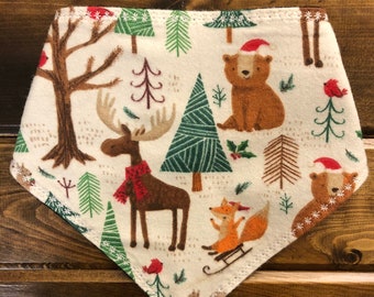 Weihnachten Wald Haustier Bandana - Druckknopf