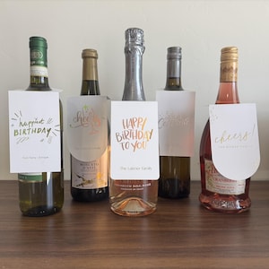 Personalized Bottle Tags - Set of 15 Custom Tags - Holiday, Hostess or Event Favor.