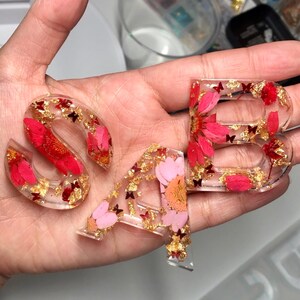 Resin Letter Keychain - Butterfly & Flower