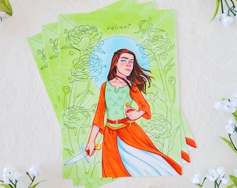 Reina Lucía la Valiente / Impresión artística tradicional de Lucy Pevensie de Las Crónicas de Narnia y el Príncipe Caspian