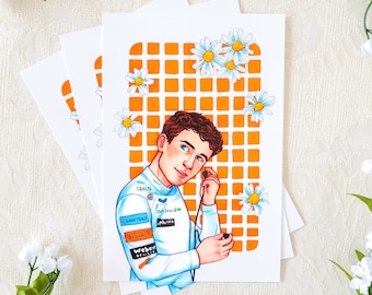 Lando Norris | traditional art print formula 1 mclaren driver lando norris
