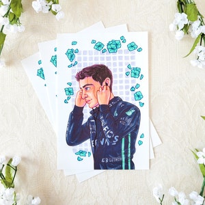 George Russell | traditional art print formula 1 mercedes driver george russell