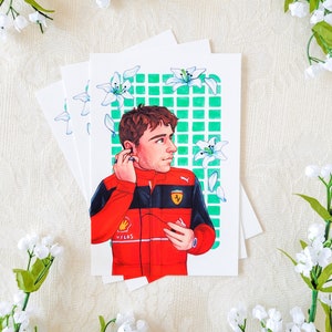 Charles Leclerc | traditioneller kunstdruck scuderia ferrari formel 1 fahrer